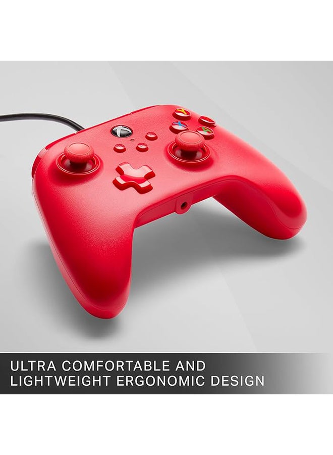 باور أيه وحدة تحكم سلكية PowerA لجهاز Xbox Series X|S - أحمر، مرخصة رسميًا لجهاز Xbox - Image 4
