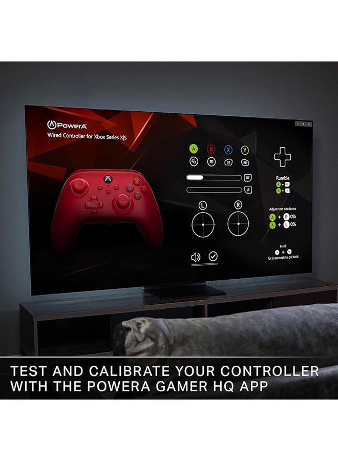باور أيه وحدة تحكم سلكية PowerA لجهاز Xbox Series X|S - أحمر، مرخصة رسميًا لجهاز Xbox - Image 5