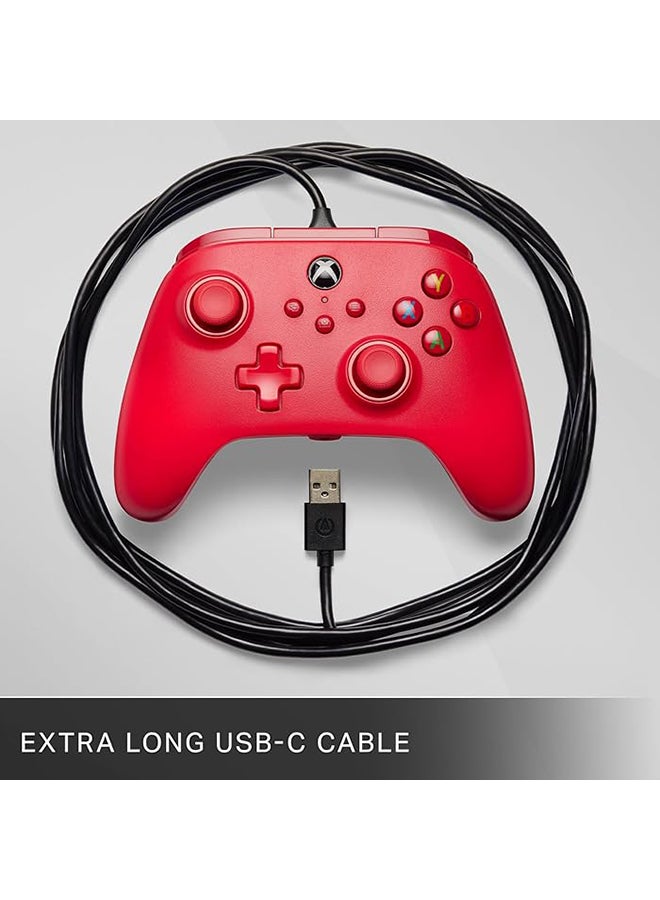 باور أيه وحدة تحكم سلكية PowerA لجهاز Xbox Series X|S - أحمر، مرخصة رسميًا لجهاز Xbox - Image 3