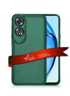 Wtech Soft Transparent TPU Silicone Ultra Thin Phone Stylish Electroplated Camera Border Case Cover For Oppo A60 4G 2024 Dark Green  - Image 1