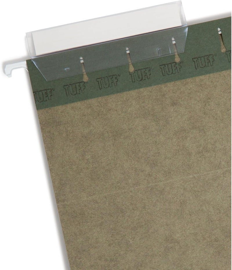 Smead TUFF Hanging File Folder with Easy Slide Tab, Legal Size, Standard Green, 20 Pack - Image 2