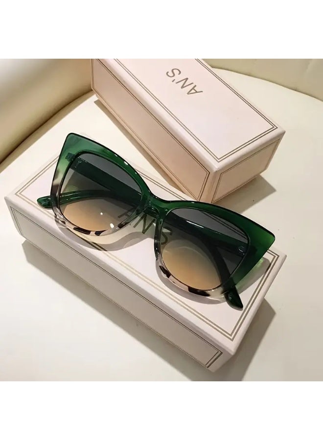 SCENT HOUSE نظارات قطة عيون بأسلوب Y2K عصرية - زوج واحد | عدسات مضادة للانعكاس، إطار بلاستيكي مع لمسات لامعة | نظارات للارتداء اليومي، نظارات موضة يومية (تشمل علبة النظارات) - Image 4
