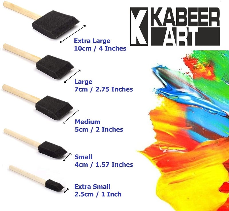 Kabeer Art Black Dabber Candy Painting Sponge Set of 5 Pc for Calligraphy Writing, Mod Podge Applicator and Various Other Purpose - Image 2