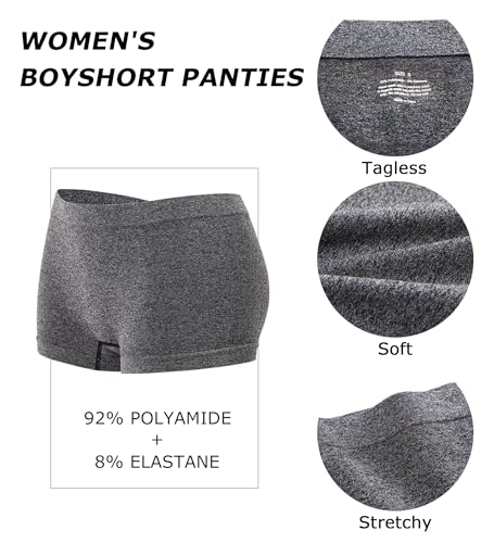 Sth Big Womens Boyshorts Underwear Seamless Boxer Briefs Full Coverage Soft Stretch Boxer Shorts For Women 4 Pack - Image 2