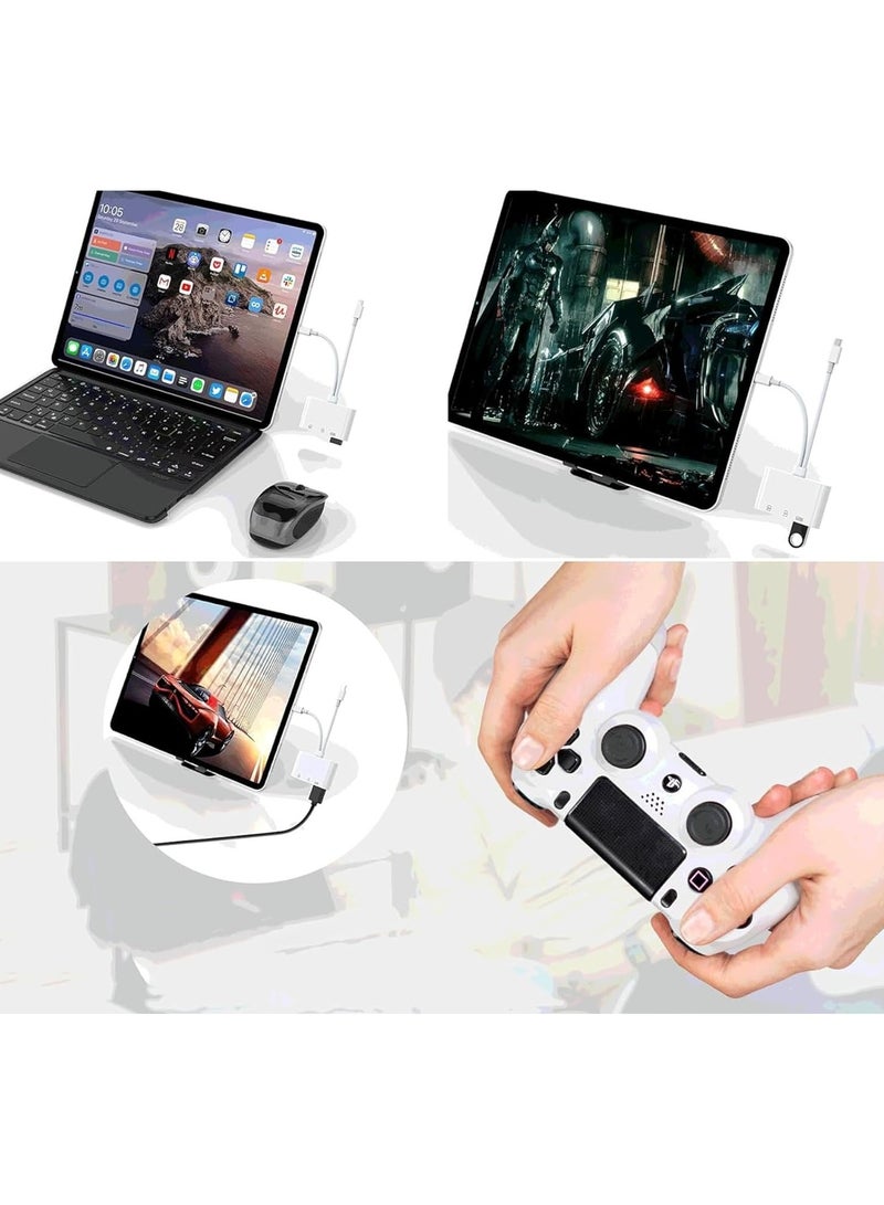 SD Card Reader&USB OTG Adapter for iPhone/iPad,Dual Lightning USB C Male to SD/TF Adapter with Micro SD/SD Card Slots,Supports SD/Micro SD/SDHC/SDXC (3 Card Slot&Lightning&USB C) - Image 3