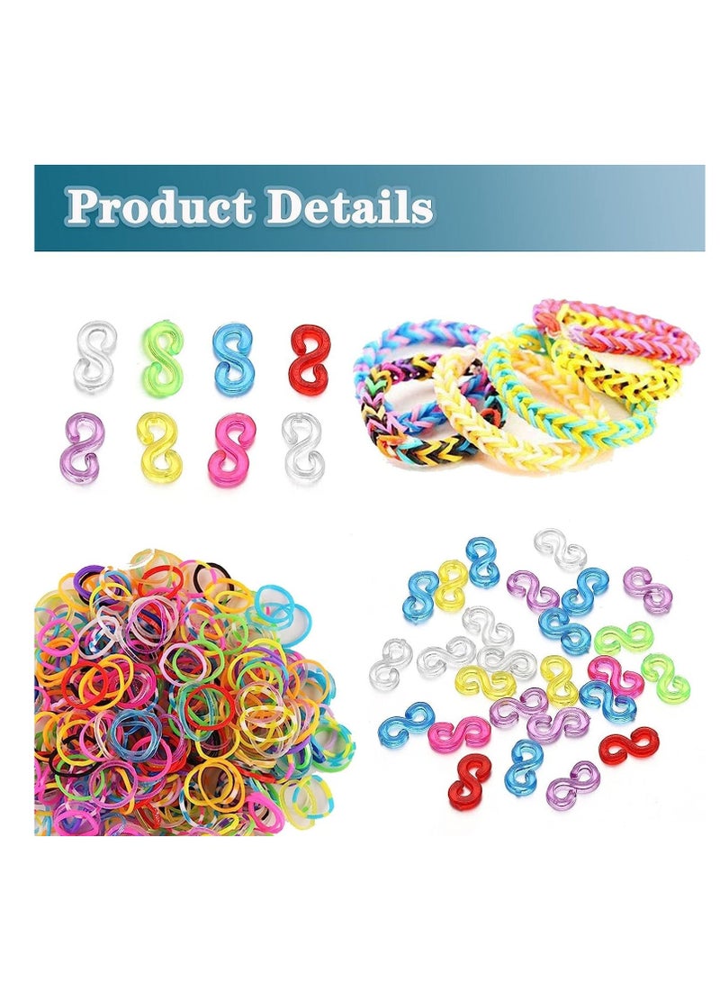 S Clips Rubber Band Clips, 3000 Pcs Loom Rubber Band Clips Plastic Band Clips, Connectors Refills Bracelet Kit Clip, for Loom Bracelets DIY Making Refill Kit - Image 4