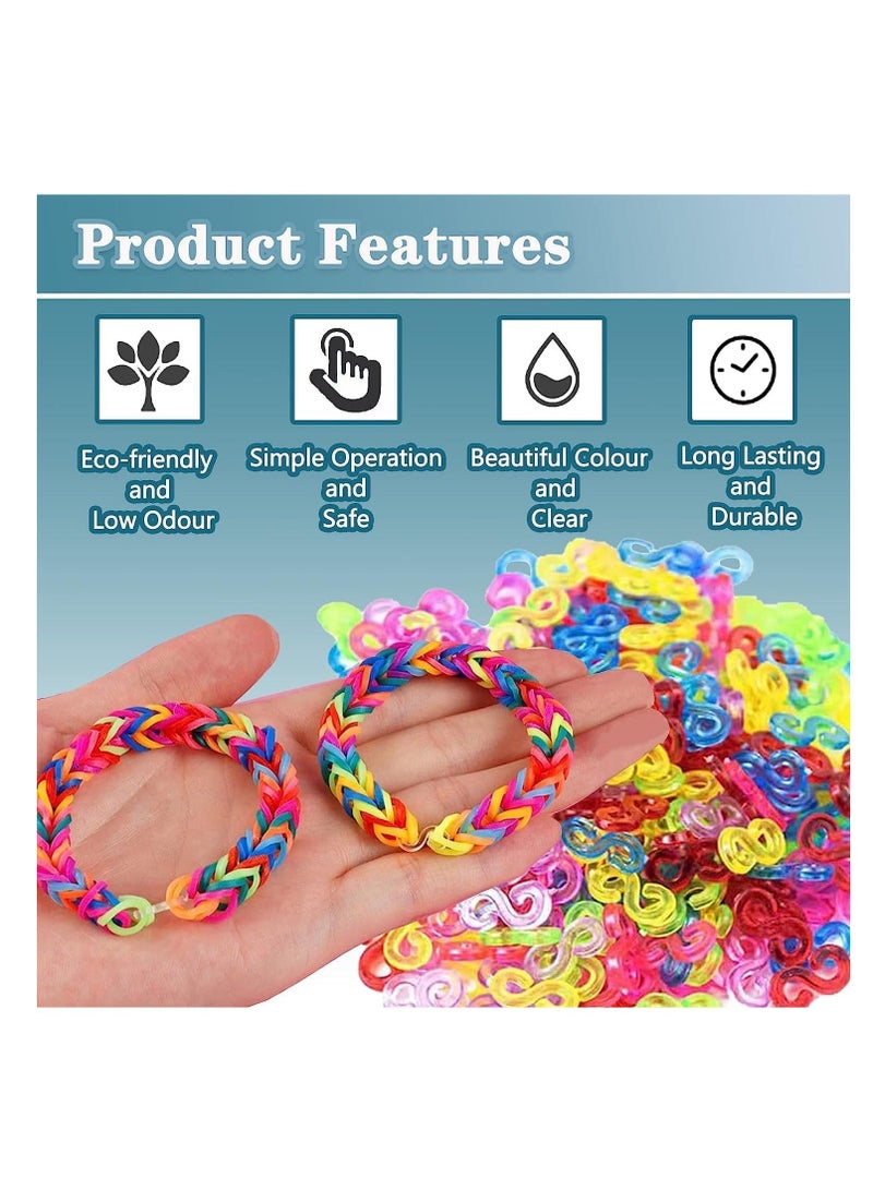 S Clips Rubber Band Clips, 3000 Pcs Loom Rubber Band Clips Plastic Band Clips, Connectors Refills Bracelet Kit Clip, for Loom Bracelets DIY Making Refill Kit - Image 3