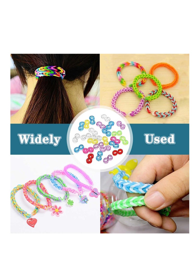 S Clips Rubber Band Clips, 3000 Pcs Loom Rubber Band Clips Plastic Band Clips, Connectors Refills Bracelet Kit Clip, for Loom Bracelets DIY Making Refill Kit - Image 5