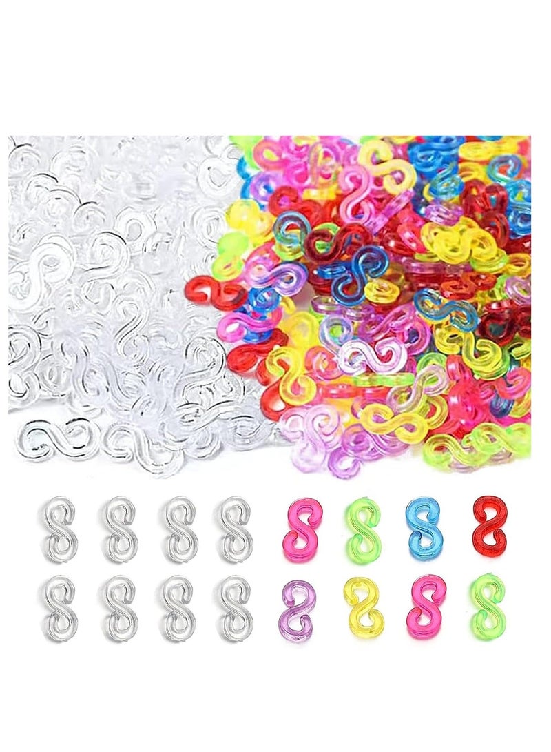 S Clips Rubber Band Clips, 3000 Pcs Loom Rubber Band Clips Plastic Band Clips, Connectors Refills Bracelet Kit Clip, for Loom Bracelets DIY Making Refill Kit - Image 1