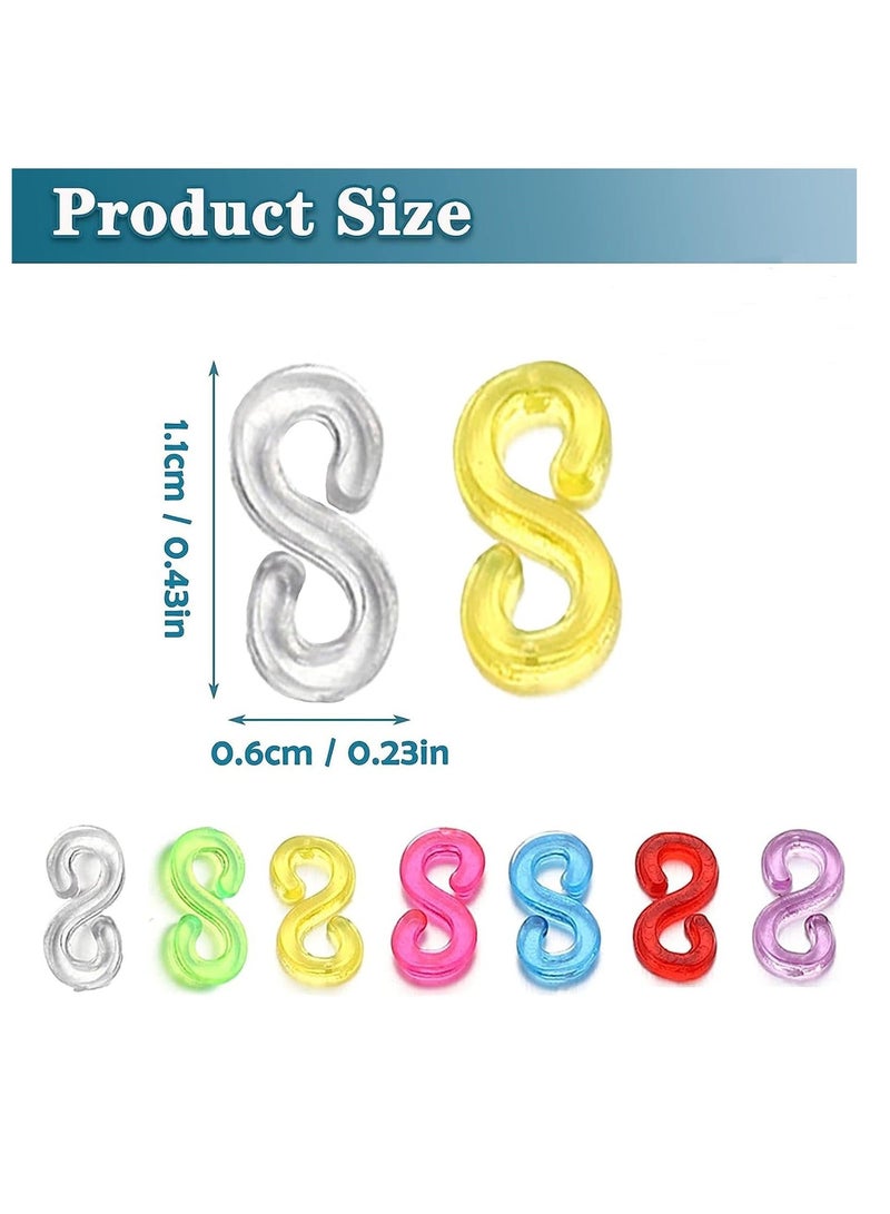 S Clips Rubber Band Clips, 3000 Pcs Loom Rubber Band Clips Plastic Band Clips, Connectors Refills Bracelet Kit Clip, for Loom Bracelets DIY Making Refill Kit - Image 2