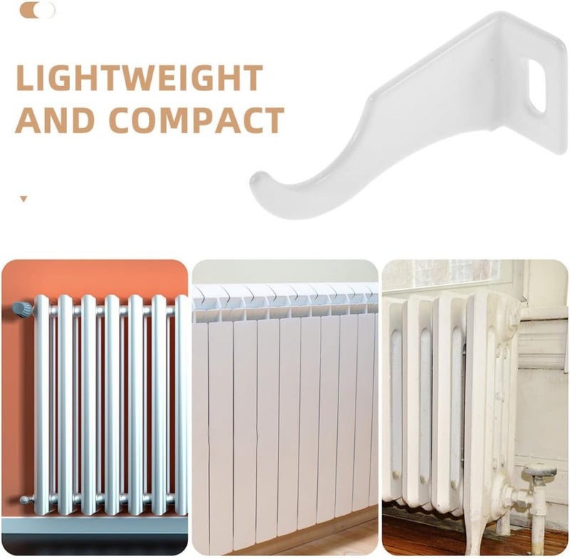 8pcs Radiator Towel Rail Hooks Metal Storage Hanging Rod Single Hooks for Bathroom Heater Rack Compatible with Copper Aluminum Steel Radiators - Image 3