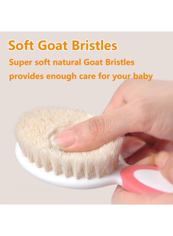 MR LION Baby Hair Brush and Comb Set for Newborns & Toddlersï¼ŒNatural Soft Bristlesï¼ŒIdeal for Cradle Capï¼Œ Baby Registry Gift (Pink) - Image 3