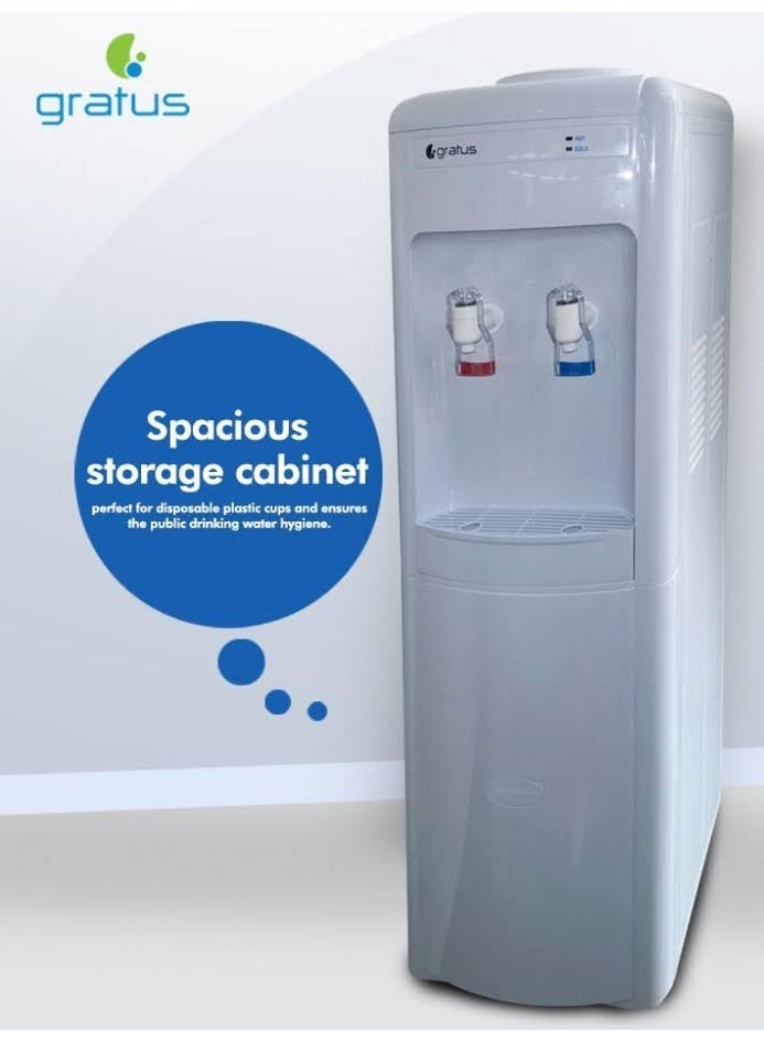 gratus Hot & Cold 2‑Tap Floor‑Standing Top‑Load Water Dispenser — 1 Year Full + 2 Year Compressor Warranty | Model GWD102BWDX - Image 5