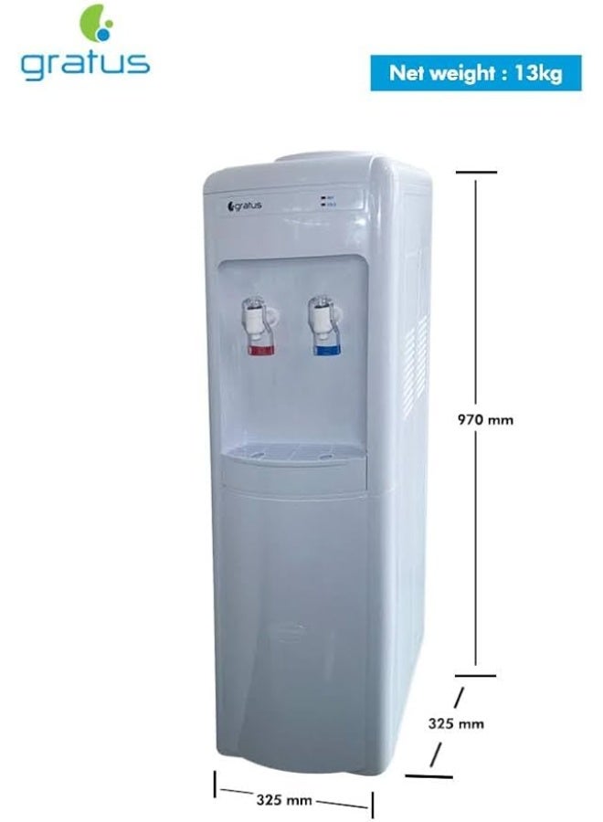 gratus Hot & Cold 2‑Tap Floor‑Standing Top‑Load Water Dispenser — 1 Year Full + 2 Year Compressor Warranty | Model GWD102BWDX - Image 2