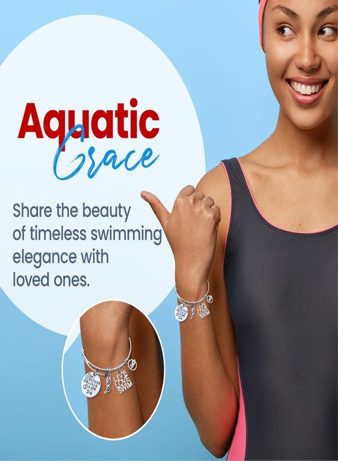 إنفينيتي كوليكشن مجموعة إنفينيتي لهدايا السباحين، سوار سباحة - سوار مزين بتعليقة سباحة - مجوهرات "آمنت بقدرتها" - هدية للسباحين، مدرب سباحة - Image 2