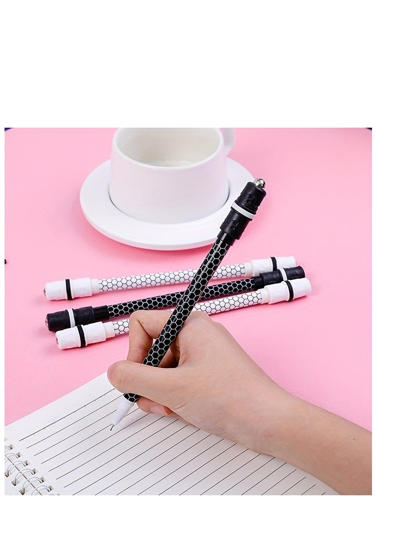 Generic 2pc Creative Shockproof Black White Spinning Pen Beginner Spinning Pen Rolling Pen  - Image 2