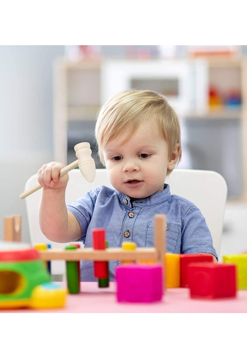 SYOSI Mini Wooden Hammers Crab Mallet Seafood Hammers Mallet Pounding Toys Martillo De Madera Wooden Solid Natural Hammers for Boys Girls Adults to Crack Chocolate 14 Pieces  - Image 2