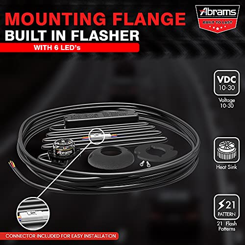 Abrams Blaster Emergency Vehicle LED Hideaway/Surface Mount Strobe Warning Light - White/White - Image 5