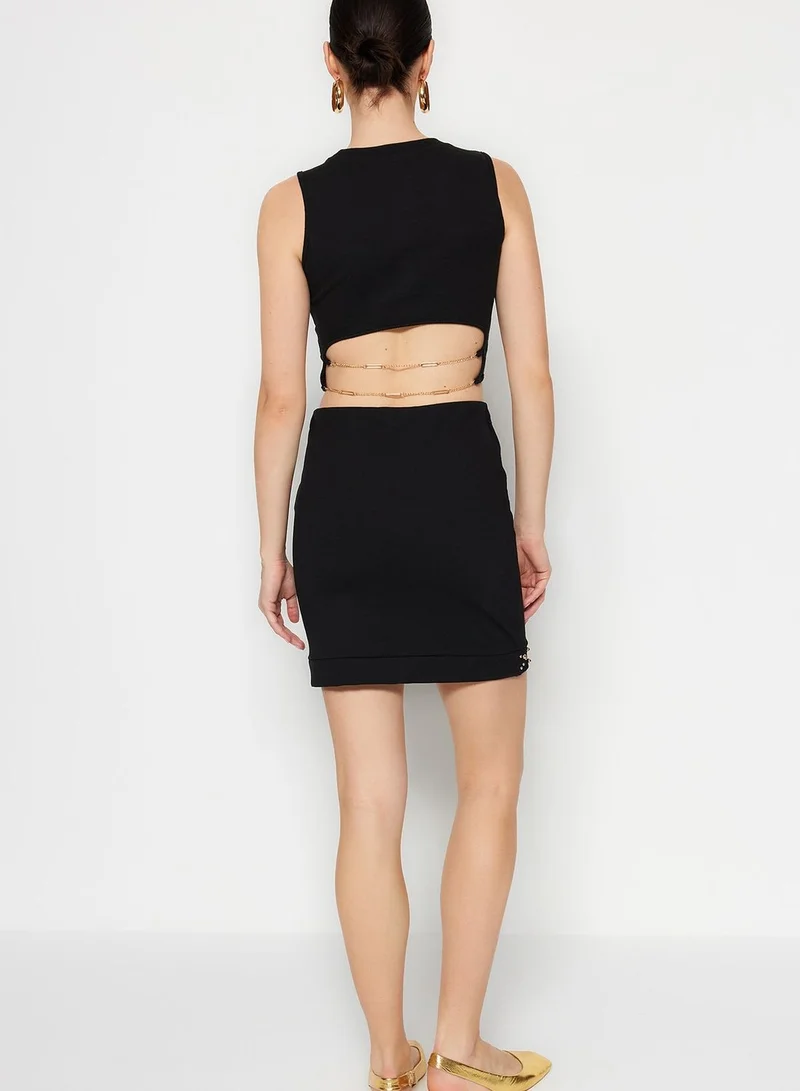 trendyol Embellished Hem High Waist Skirt
