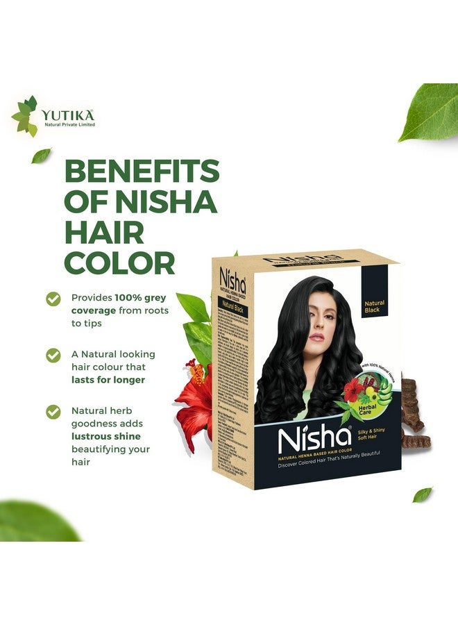 Nisha Natural Henna Based Hair Color, Permanent Black Hair Color Dye, Natural Premium Henna, 100% Grey Coverage, Natural Black, 2.12 Oz - Image 2