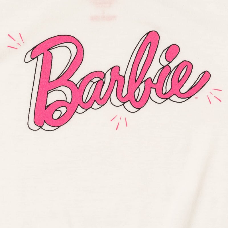 Barbie Big Girls Graphic T-Shirt and Shorts Outfit Set Pink/White 10-12 - Image 3