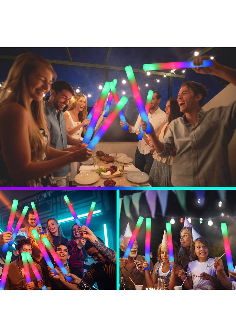 كول بيبي 12 قطعة من أعواد التوهج الرغوية 3 أوضاع ملونة وامضة LED عصي متوهجة هدايا تتوهج في الظلام لوازم الحفلات لحفلات الزفاف والحفلات الموسيقية - Image 2
