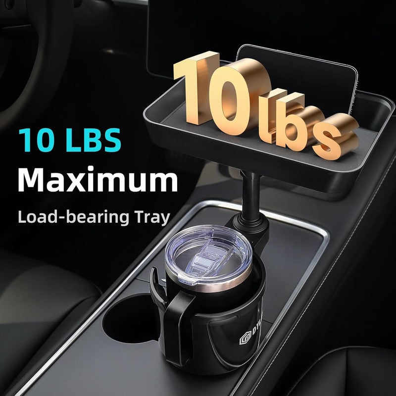 DYLEN Car Cup Holder Tray - 9.5” Detachable Food Tray Table for Eating and Road Trips - Image 3