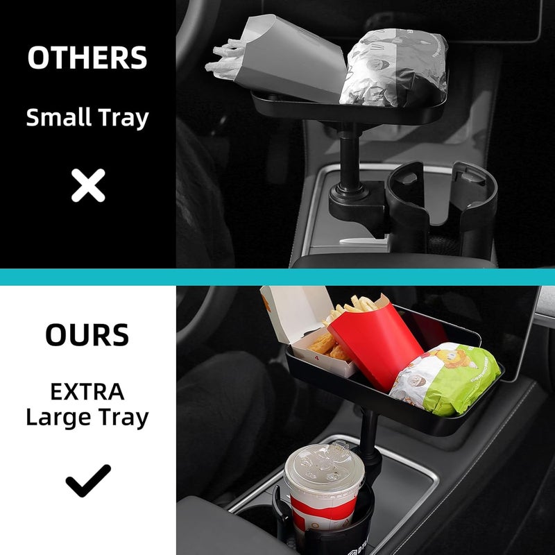 DYLEN Car Cup Holder Tray - 9.5” Detachable Food Tray Table for Eating and Road Trips - Image 4