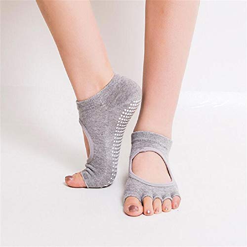 Digital Shoppy Women's Anti-Slip Massage Foot Care Tool Yoga Health Gel Orthopedic Socks (Grey; Medium) -1 Pair - Image 1