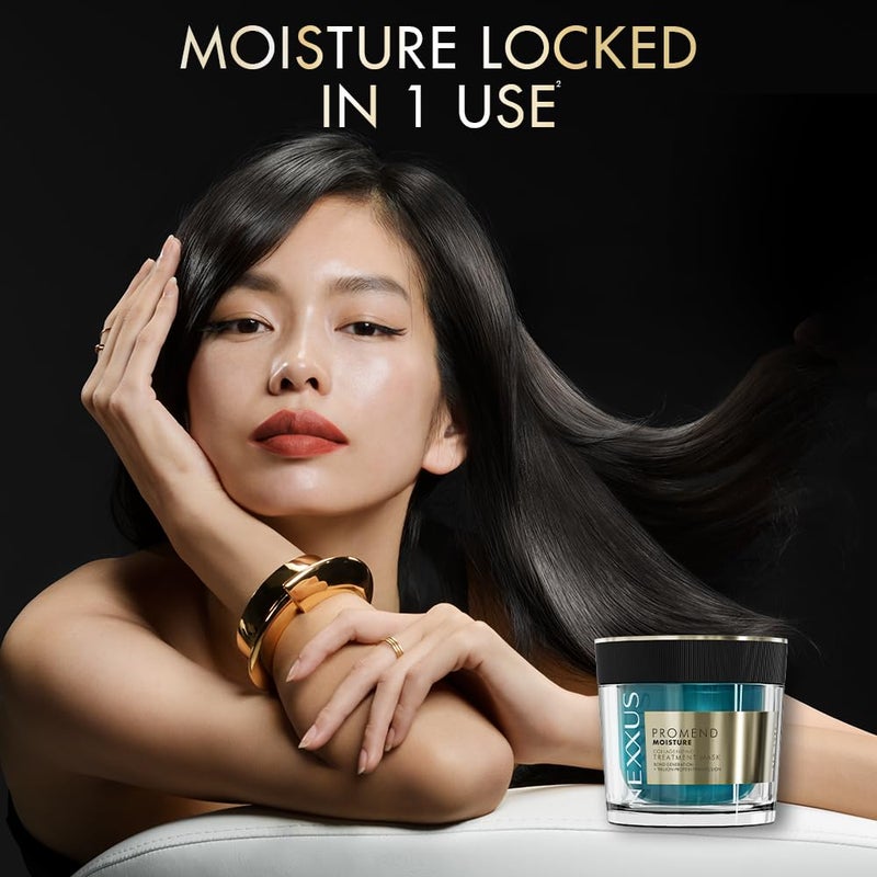 Nexxus Promend Moisture Collagenizing Treatment Mask For Dry Hair 200 ml  23 X Smoother  57 Less Frizz  Luxury White Rose Fragrance Profile - Image 3