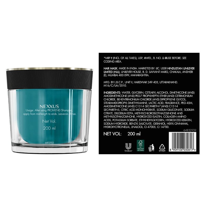 Nexxus Promend Moisture Collagenizing Treatment Mask For Dry Hair 200 ml  23 X Smoother  57 Less Frizz  Luxury White Rose Fragrance Profile - Image 2