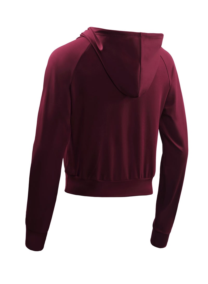 Women Quick Dry Breathable Sports Hoodie Red - Image 2