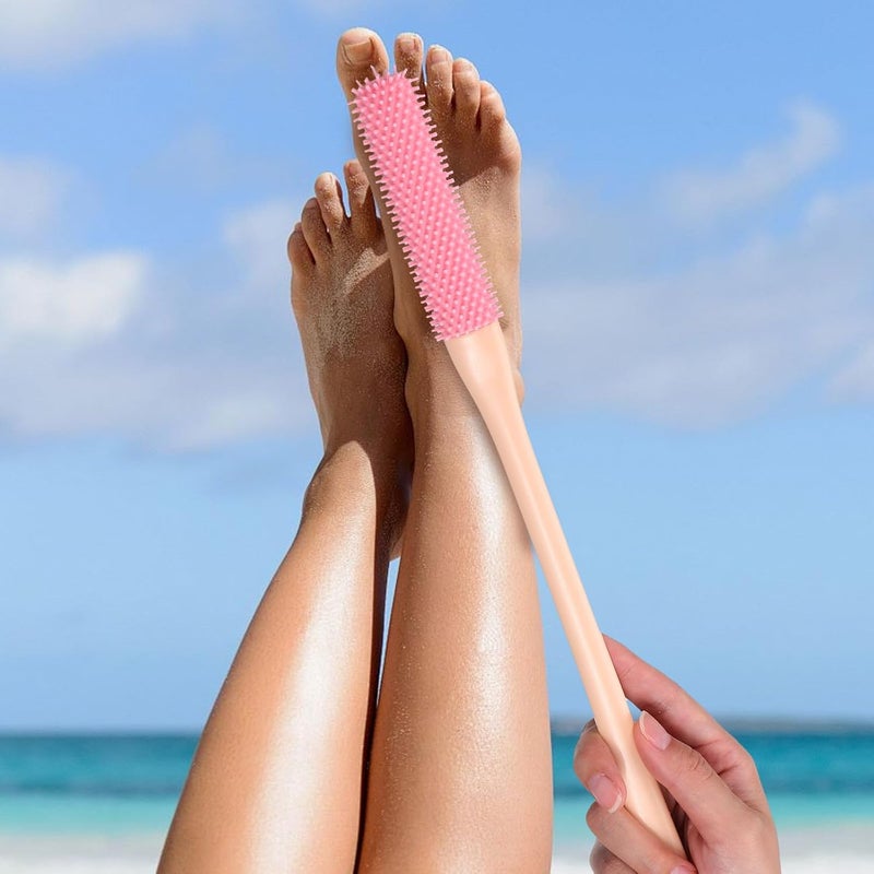 VICASKY Silicone Toe Scrubber and Foot Exfoliating Brush 2pcs with Soft Short and Long Bristles, Shower Foot Cleaning Brush for Seniors and Daily Toe Hygiene - Image 4