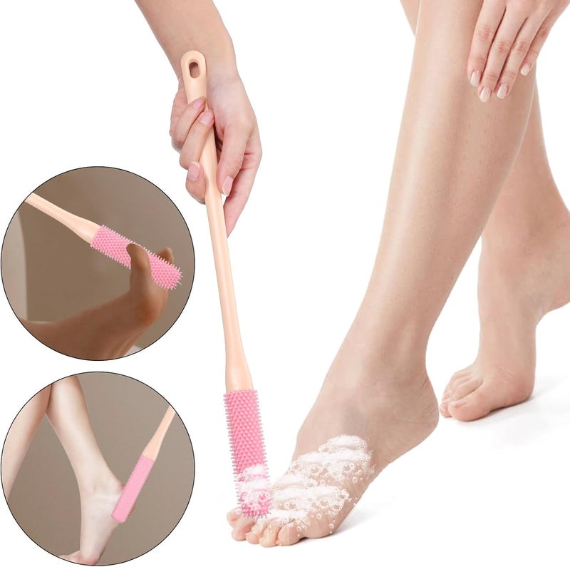VICASKY Silicone Toe Scrubber and Foot Exfoliating Brush 2pcs with Soft Short and Long Bristles, Shower Foot Cleaning Brush for Seniors and Daily Toe Hygiene - Image 3