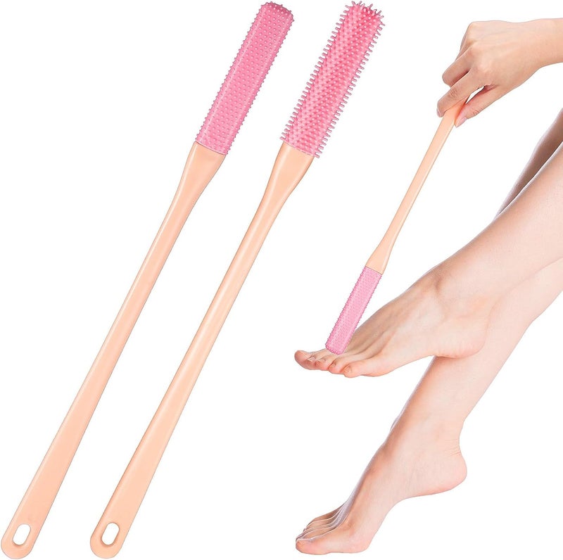 VICASKY Silicone Toe Scrubber and Foot Exfoliating Brush 2pcs with Soft Short and Long Bristles, Shower Foot Cleaning Brush for Seniors and Daily Toe Hygiene - Image 1