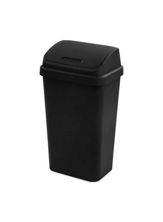 ستيريليت سلة مهملات متينة وخالية من مادة البيسفينول، ذات جزء علوي متأرجح، سوداء اللون، سعة 13 جالونًا، 10899004 - Image 1