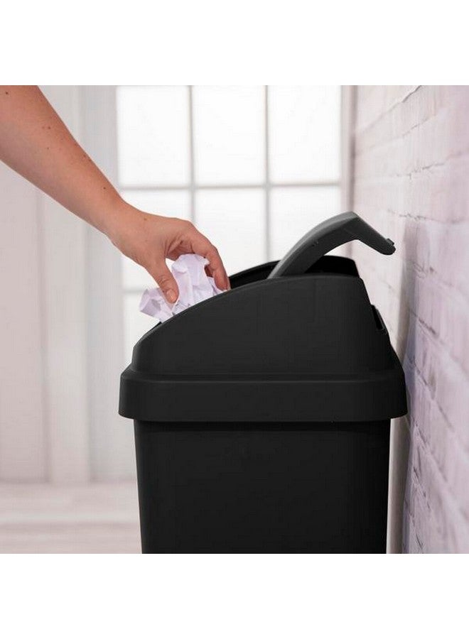 ستيريليت سلة مهملات متينة وخالية من مادة البيسفينول، ذات جزء علوي متأرجح، سوداء اللون، سعة 13 جالونًا، 10899004 - Image 3