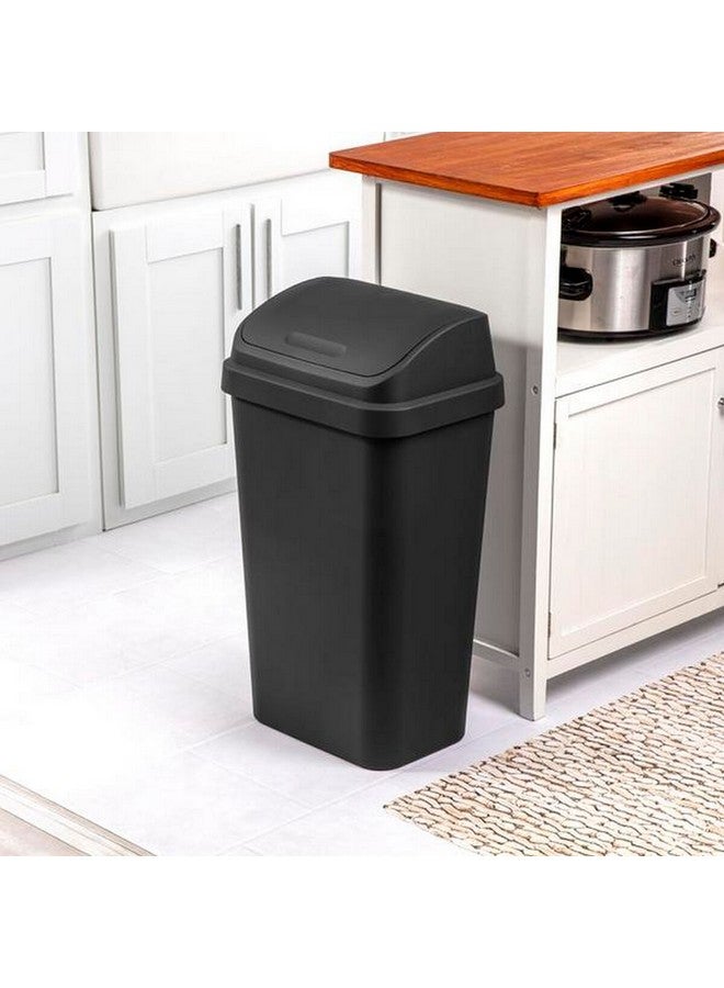 ستيريليت سلة مهملات متينة وخالية من مادة البيسفينول، ذات جزء علوي متأرجح، سوداء اللون، سعة 13 جالونًا، 10899004 - Image 4