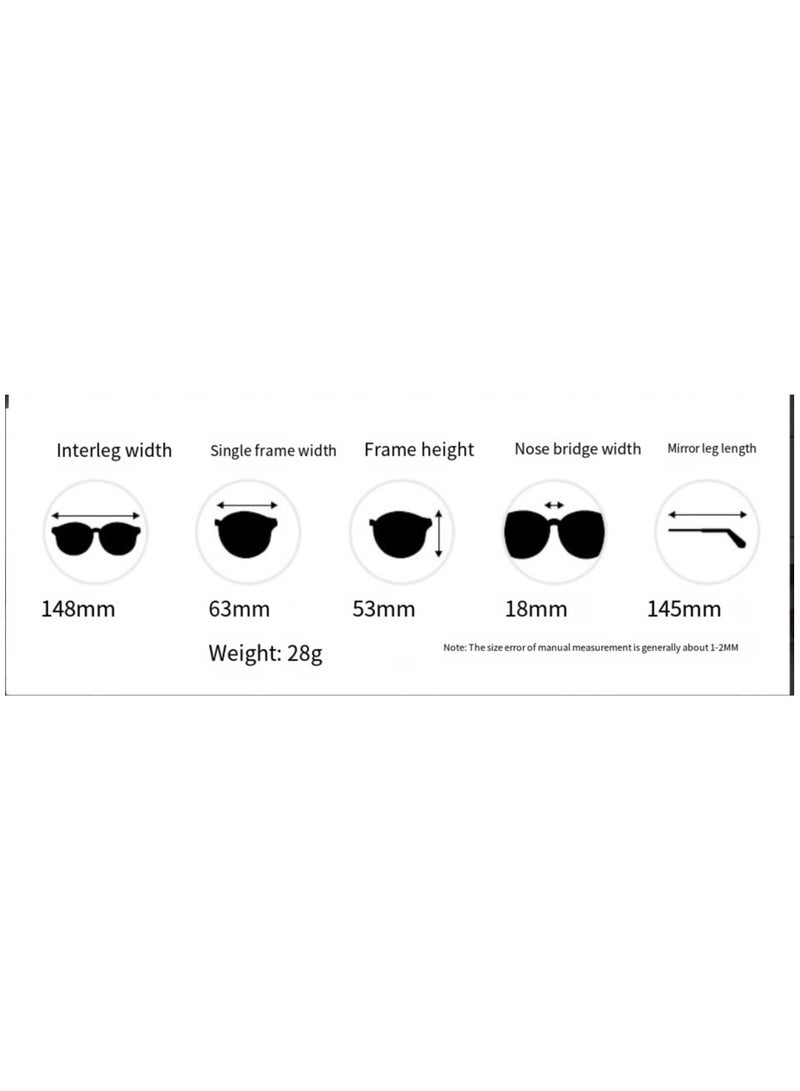 general Super cool men and women's high-end driving sunglasses, aviator sunglasses for driving, large frame frog mirror, big face sun glasses - Image 2