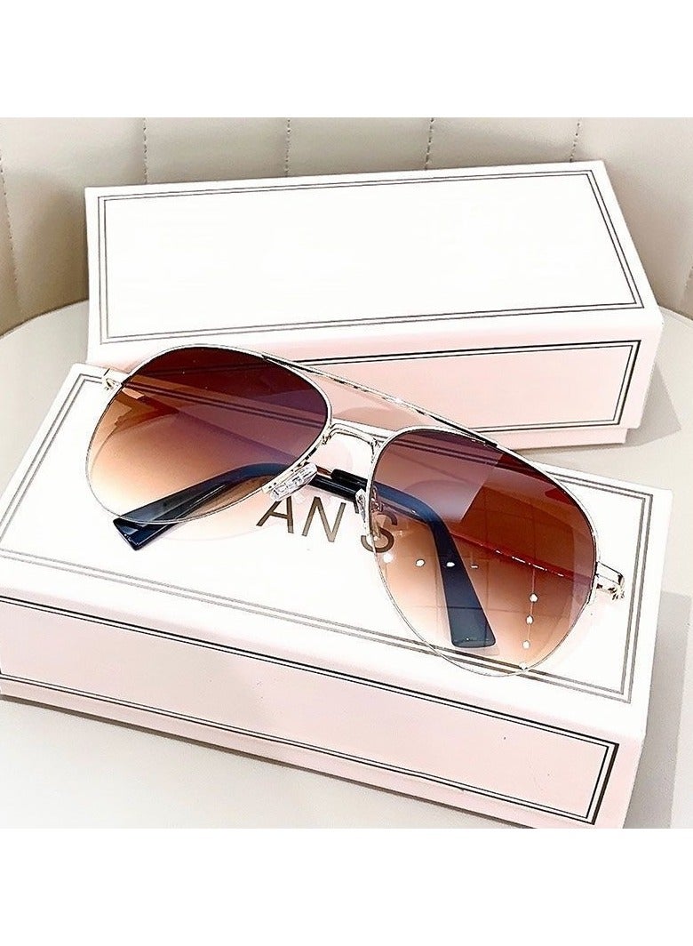 general Super cool men and women's high-end driving sunglasses, aviator sunglasses for driving, large frame frog mirror, big face sun glasses - Image 1