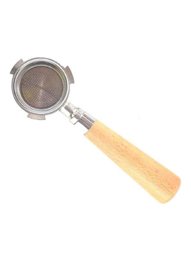 NIBEMINENT Stainless Steel Portafilter With Wooden Handle Silver/Beige 51x220mm 51x220 millimeterml - Image 1