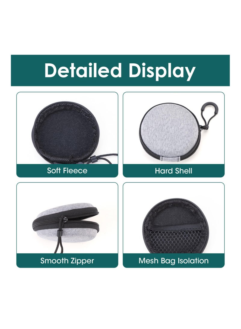 Mini Earphone Case, Portable Small Earbud Headphone Storage Protective Cover, Travel Organizer Square Round Carrying Hard Shell Zipper Bag for Earphone Usb Cable Charger(Square and Round)(2Pcs ) - Image 4
