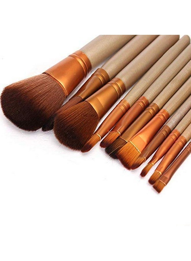 LELE Makeup Brushes Kit Set Of 12 With A Silver Storage Box And One Oval Brush And One Sponge Puff - Image 3