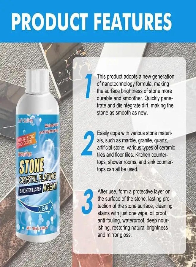 Kleva® Stone Crystal Plating Brighten Luster Agent for Marble, Granite & Stone, Marble & Granite Floor Cleaner Help to Remove Stains Grease Grime Water Spots Fingerprints Smudges (Pack of 1) - Image 4