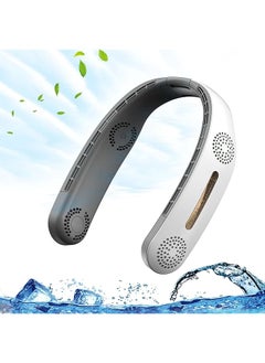 Portable Neck Fan Quiet Leafless Neckband Fan Headphone Design 4000Mah Usb Rechargeable Bladeless Mini Fan Quad Core Motor 360 Cooling With Speed Adjustable For Indoor And Outdoor