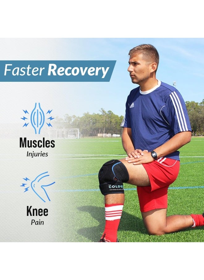 THE COLDEST WATER The Coldest Knee Ice Pack Wrap, Hot and Cold Therapy - Reusable Compression Best for Meniscus Tear, Injury Recovery, Bursitis Pain Recovery, Sprains, Swelling and Rheumatoid Arthritis  - Image 4