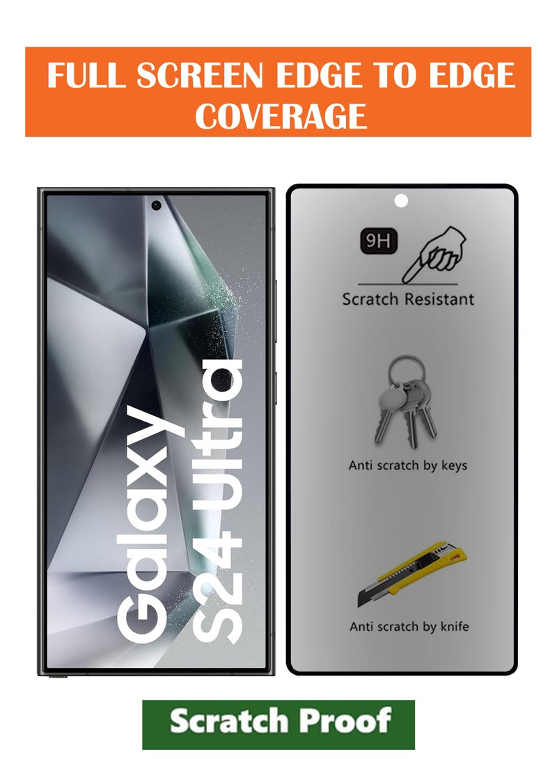 For Samsung Galaxy S24 Ultra - Anti-Spy Micro-curved Edges, Privacy Screen Protector Case Friendly Tempered Glass Screen Protector - Image 3