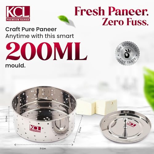 KCL Stainless Steel Round Paneer Maker/Mould/Strainer - 1 Unit (200 ML) - Image 2
