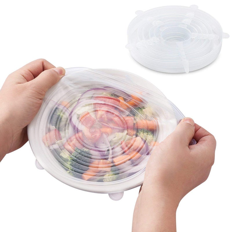 Ngel Silicone Multi Size Stretch Lids Food Saver Microwave, Microwave Safe, Freezer Covers for Bowl, Can, Jar, Glassware (Multicolour) - Set of 6 - Image 4