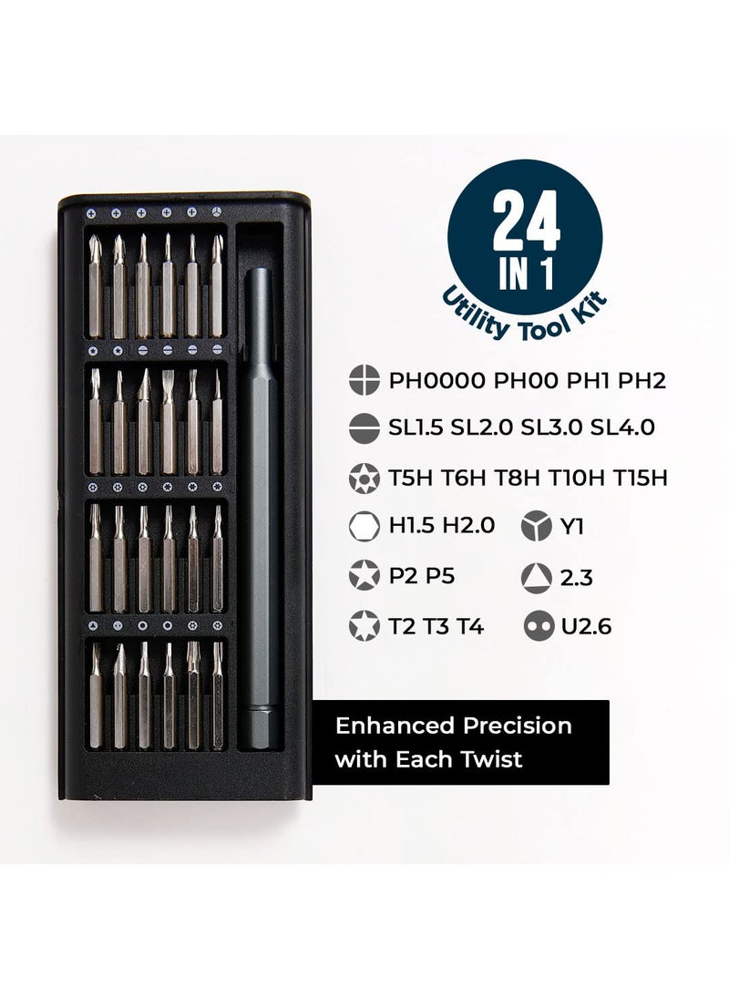 CHESTON Cheston 24 In 1 Precision Screwdriver Set Magnetic Sturdy Compact Kit for Fixing Electronics Laptops Mobile Phones PC EyeGlasses Household Repair Multipurpose Hand Tool Kit  - Image 3